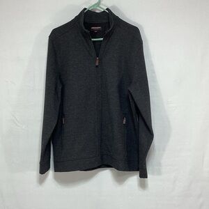 Johnston & Murphy Men's Black and gray Zip-Up coat large